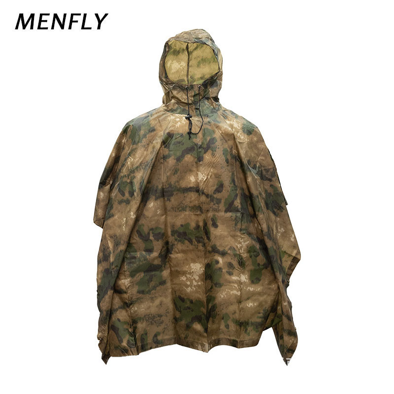 Emergency Poncho Rain - MENFLY ATFG Moss Camouflage Tactische Waterdichte