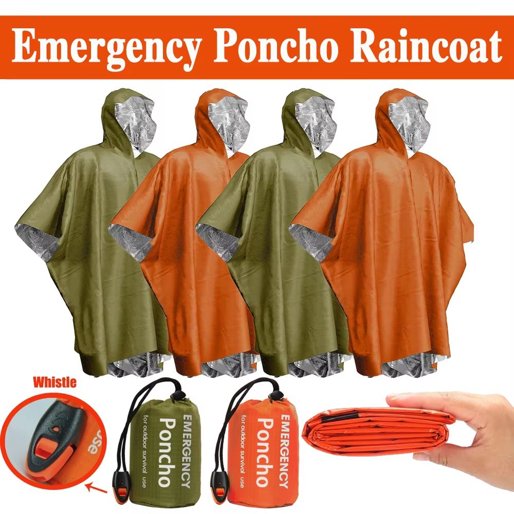 Emergency Poncho Rain - Noodregenponcho Thermische dekenponcho Weerbestendig Outdoor Survival