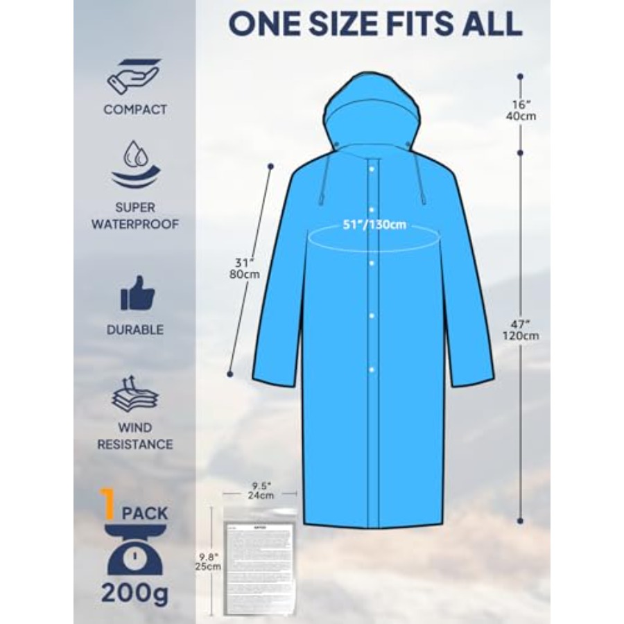 ANYOO 2-pack regenponcho's voo - Emergency Poncho Rain recensie en prijs