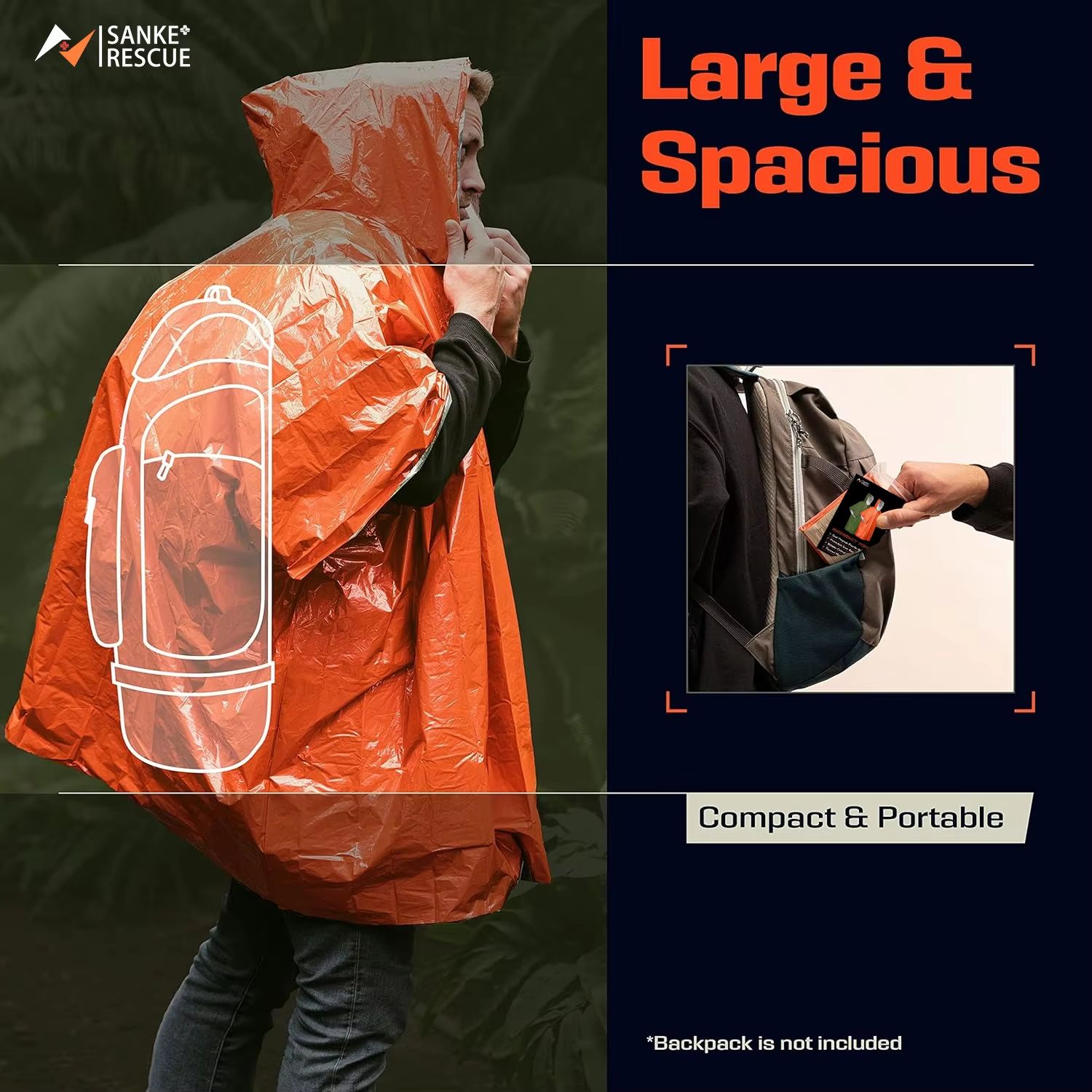 Noodregenponcho Thermische dek - Emergency Poncho Rain recensie en prijs